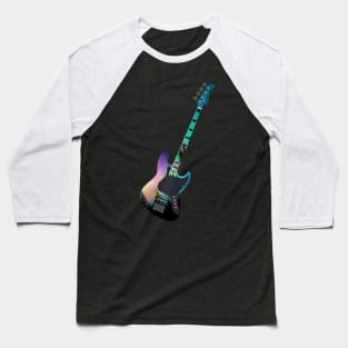 Northern Lights Bass Guitar Baseball T-Shirt